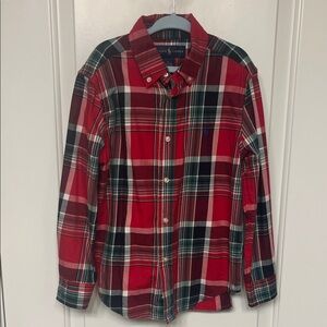 Ralph Lauren Kids Red and Green Plaid Button Down Shirt